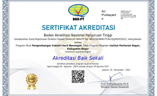 Sertifikat akreditasi 2022