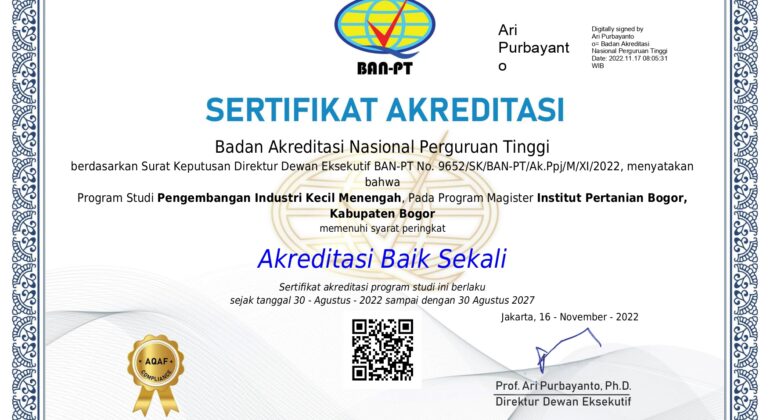 Sertifikat akreditasi 2022